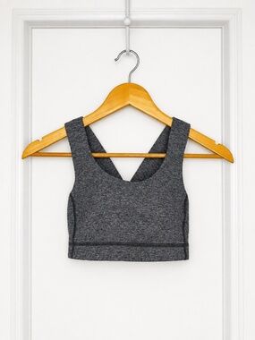 Lululemon Grey Sports Bra Size 6 Cross Back